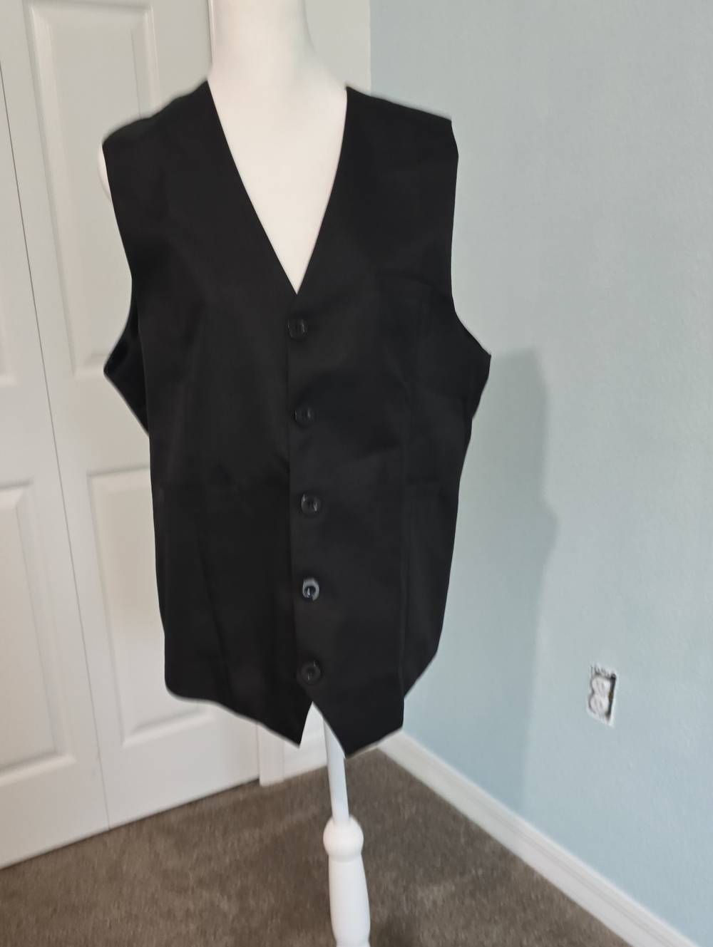 Men's Black Formal Waistcoat Vest - Tailored Five-Button Design